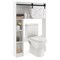 Costway Over the Toilet Bathroom Storage Cabinet with Sliding Barn Door & Shelves White
